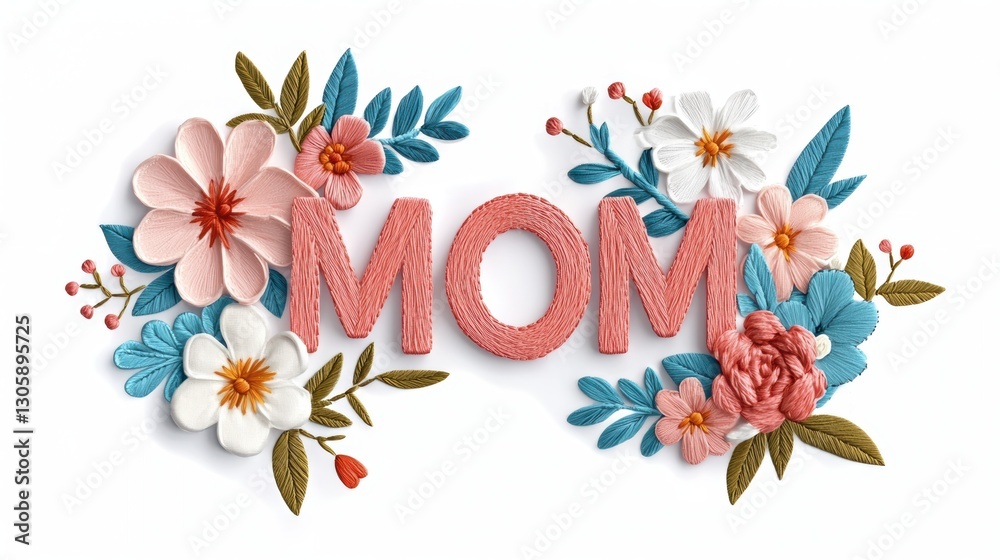 Obraz premium Colorful floral design with the word 