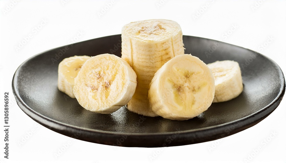 Slice of banana isolated on transparency background, banana white backgrounds Slice of banana isolated on transparency background, banana white backgrounds