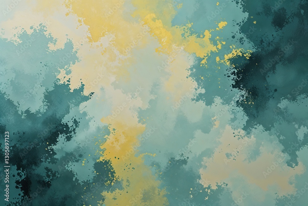 Fototapeta premium Soft Teal and Yellow Minimalist Abstract Canvas Background Design