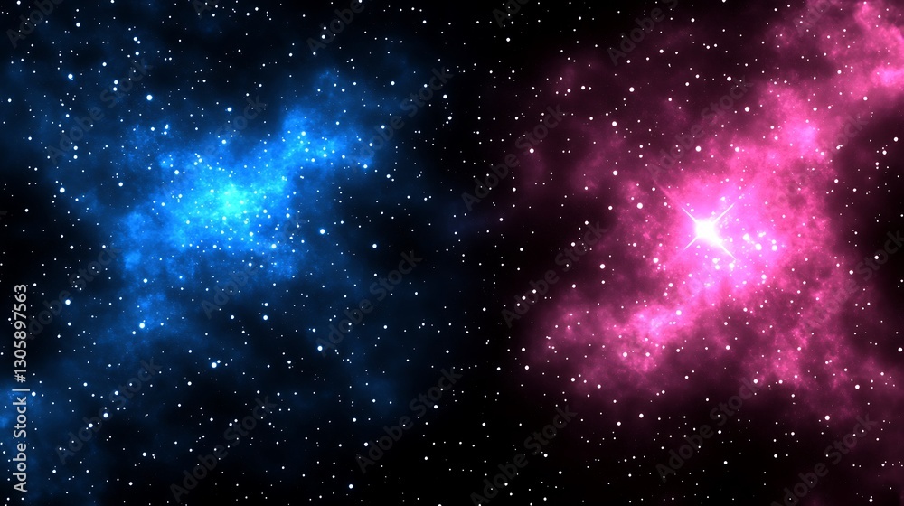 Fototapeta premium Celestial Nebulae Binary Cosmic Cloudscape