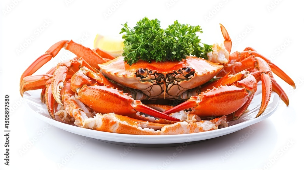 Steamed crab in white background for seafood advertisement menu. Steamed crab in white background for seafood advertisement menu.