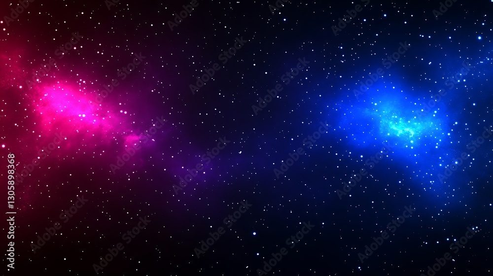 Fototapeta premium Cosmic Nebulae Pink and Blue Stellar Cloudscape