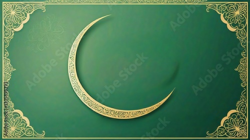 An elegant and harmonious generative AI image of an Islamic design with an Eid theme, displaying nuances of togetherness, blessings, and joy wrapped in a distinctive Islamic aesthetic.