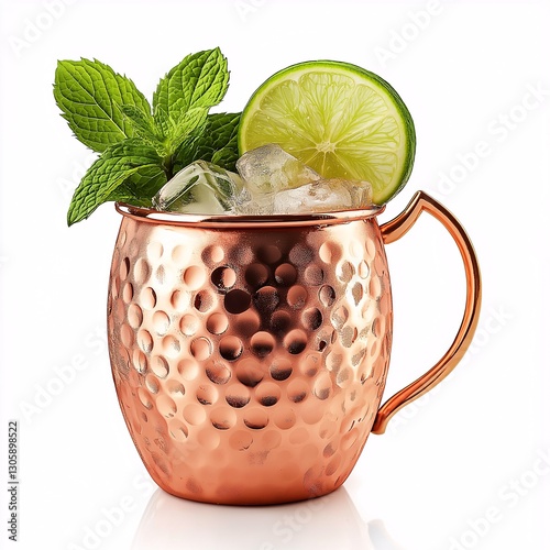 Refreshing Moscow Mule in Copper Mug: The Ultimate Summer Cocktail Recipe with Mint, Lime, and Ice Cubes for Chic Presentation