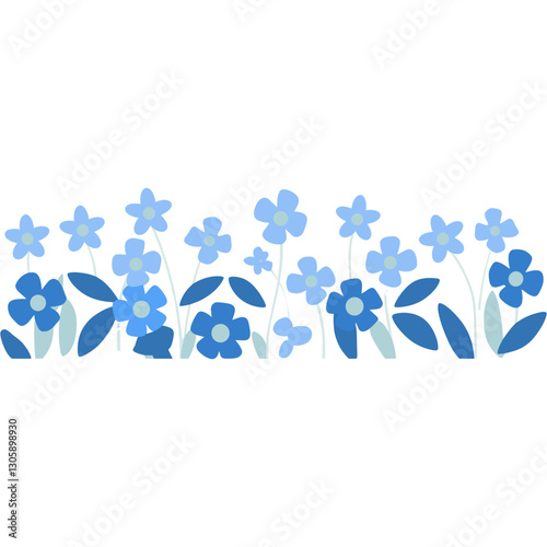 Spring flowers border art illustration graphics vector