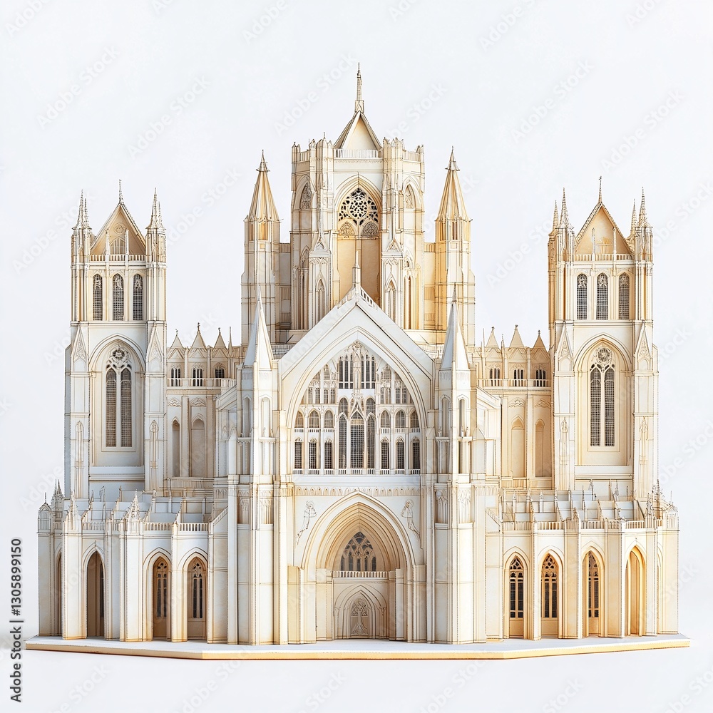 Explore the Gothic Style Cathedral: 3D Model of Historic Architecture with Ornate Facades and Intricate Details Explore the Gothic Style Cathedral: 3D Model of Historic Architecture with Ornate Facades and Intricate Details