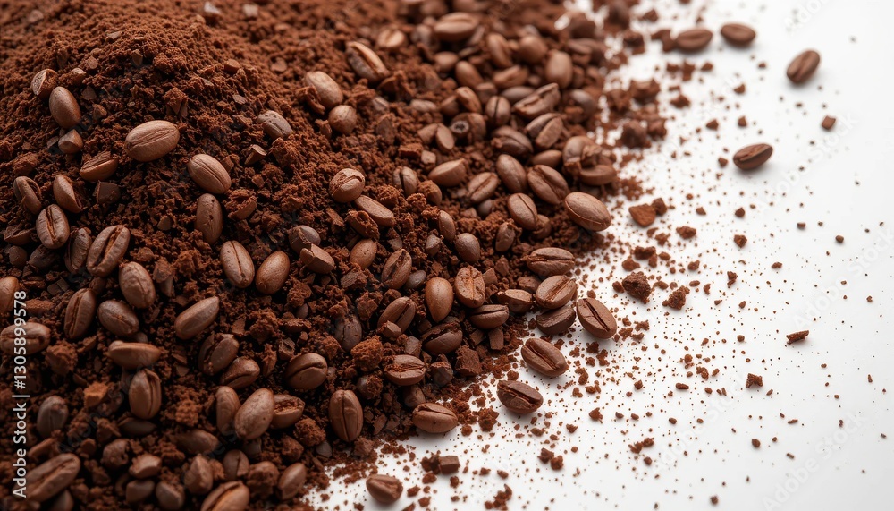 Brewing fresh coffee grounds home kitchen food photography natural light close-up aromatic experience Brewing fresh coffee grounds home kitchen food photography natural light close-up aromatic experience