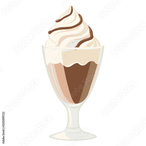 Ice cream in a glass illustration dessert ice vector