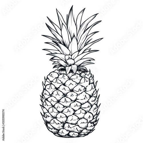 A Pineapple pineapple fruit black vector