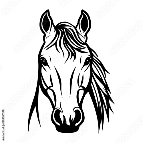 Horse art illustration stencil vector