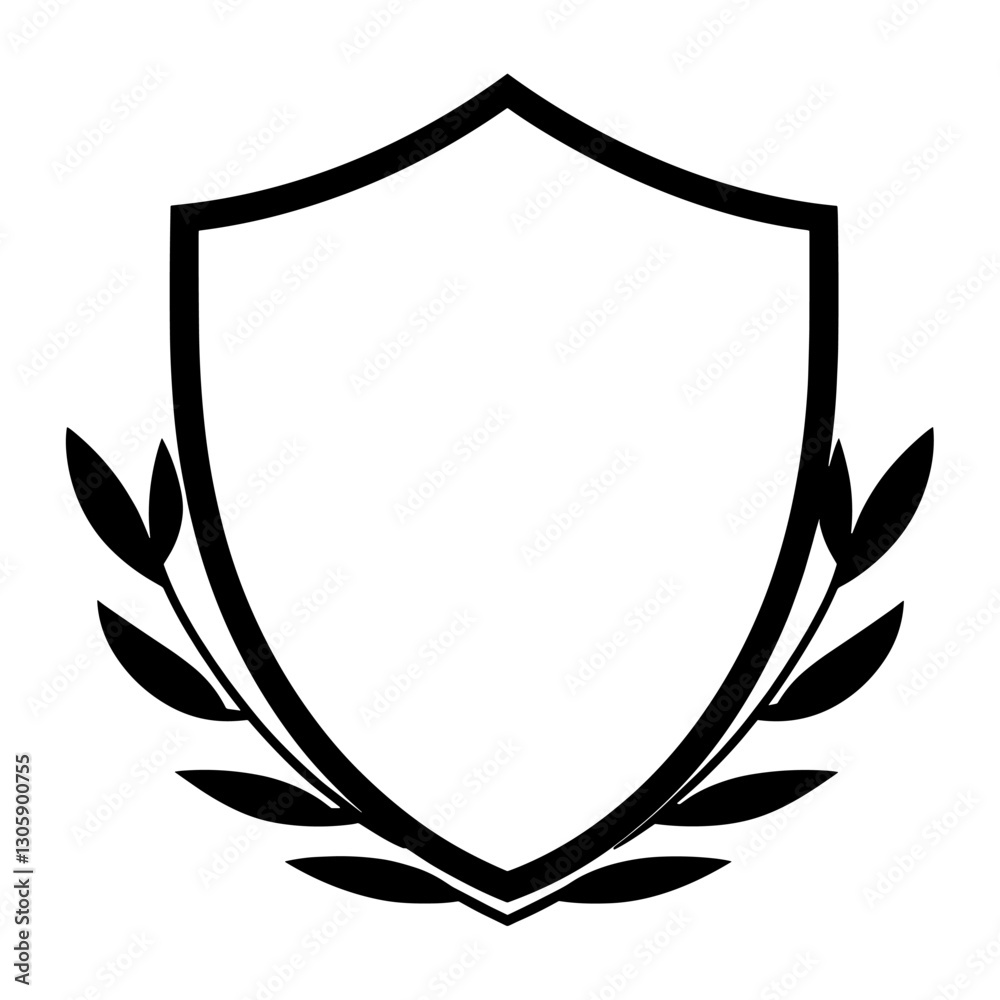 Obraz premium Simple badge outline icon linear emblem shield design vector