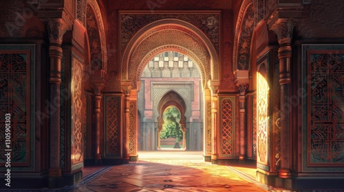 Stunning Moroccan architecture in warm sunlight
