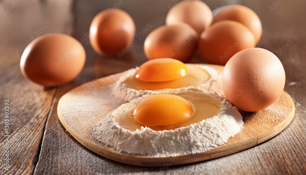 eggs on pastry board eggs on pastry board