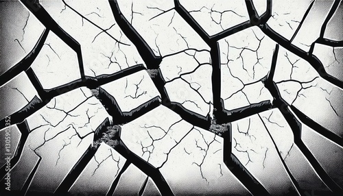 sketch crack texture ground cracks breaks on land surface from earthquake old wall background crack vector