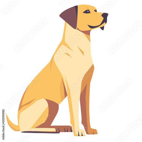 Dog illustration sitting animal vector