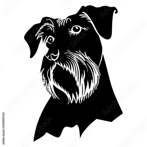 Collection portrait Airedale Terrier dog animal pet illustration vector