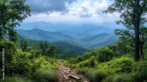 Panoramic view of layered mountains under a tranquil sky illustrating therapeutic landscapes that calm the soul