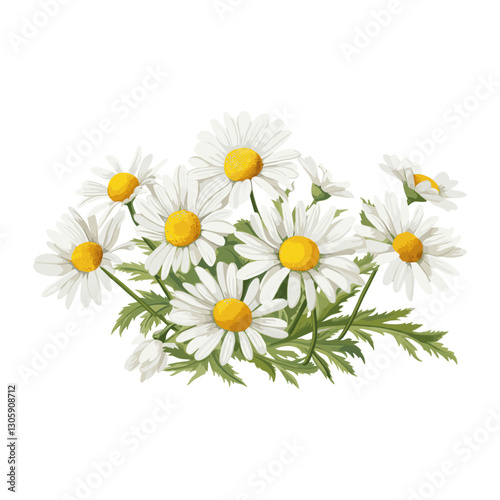 Chamomile flowers illustration daisy asteraceae vector