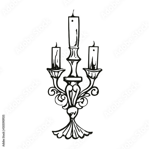 Candle illustration candlestick chandelier vector