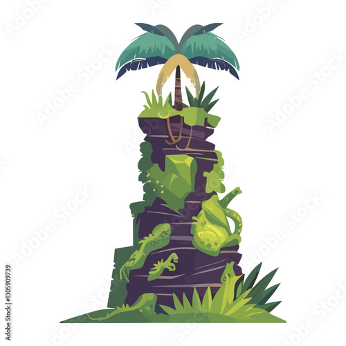 Jungle illustration nature plants vector