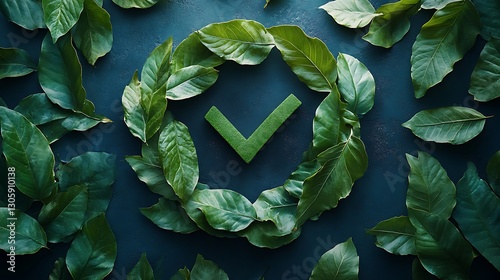 Reboot symbol formed from fresh leaves illustrating a mental reset and rejuvenation