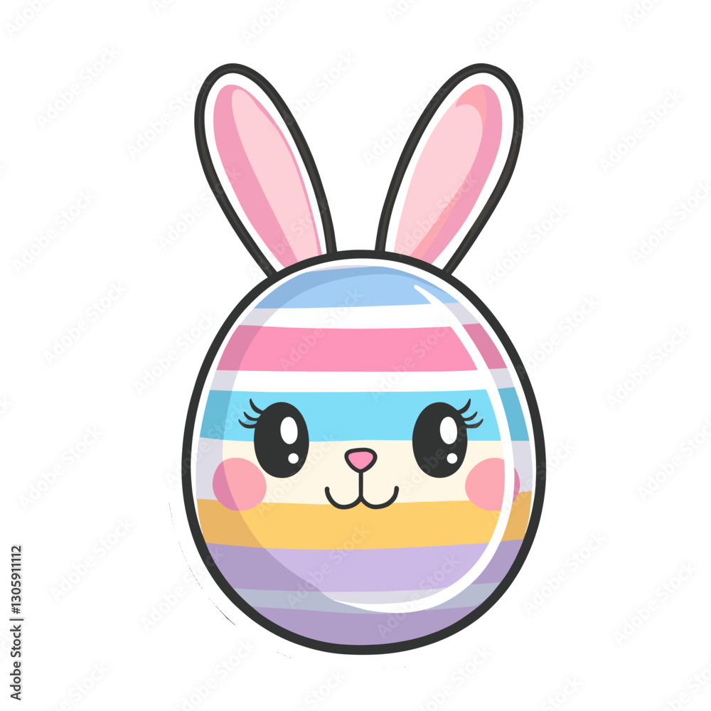 Fototapeta premium Easter egg cartoon easter pastel vector