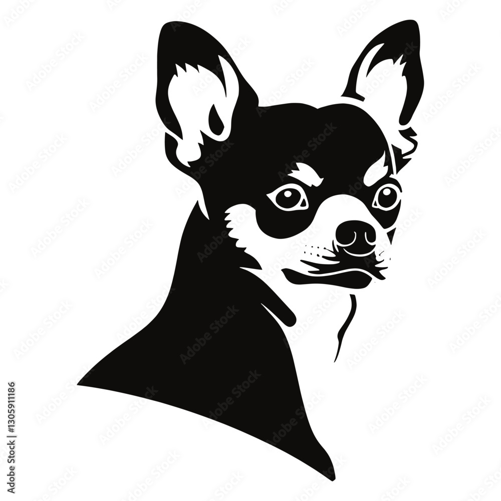 Collection portrait Chihuahua dog chihuahua illustration silhouette vector Collection portrait Chihuahua dog chihuahua illustration silhouette vector