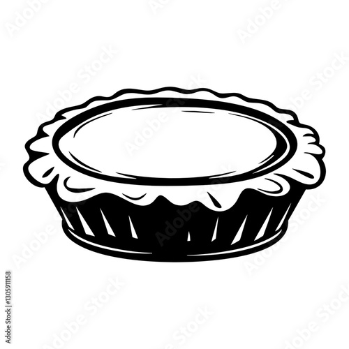 Simple a pie linear illustration dessert stencil vector