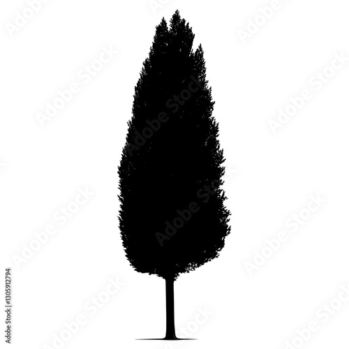 Hedge tree silhouette illustration black vector