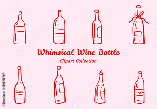 Wine Bottle Vector Clipart Luxury Restaurant Style Beverage Graphics Collection Wine Bottle Vector Clipart Perfect for Luxury Restaurant Beverage Graphics Collection