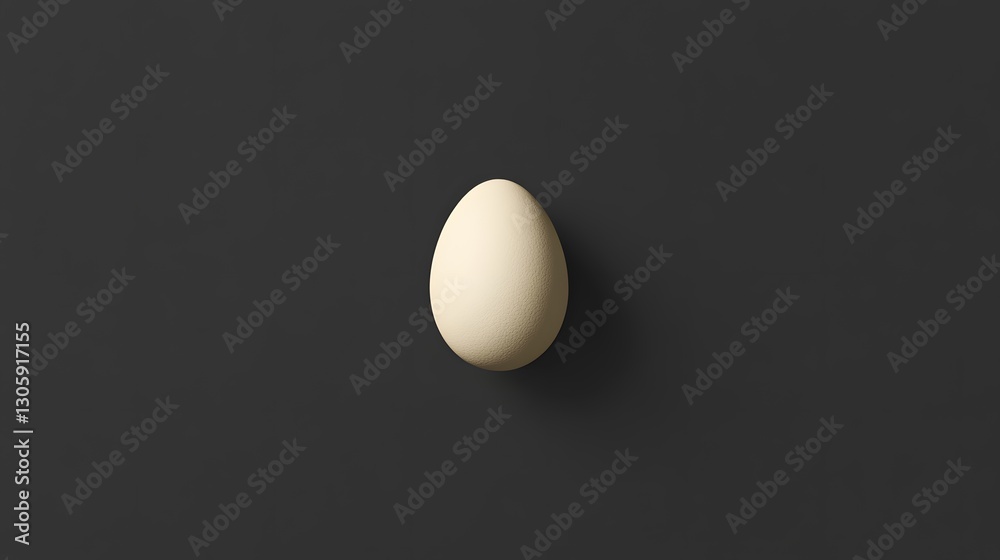 Single Beige Egg on Dark Background Minimalist Photography Single Beige Egg on Dark Background Minimalist Photography
