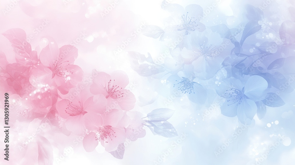 Fototapeta premium Beautiful background template made of Spring flowers.