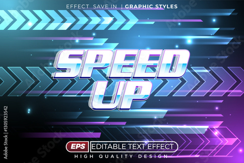 Editable 3d text effect speed up