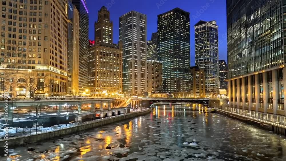 Chicago downtown buildings skyline
