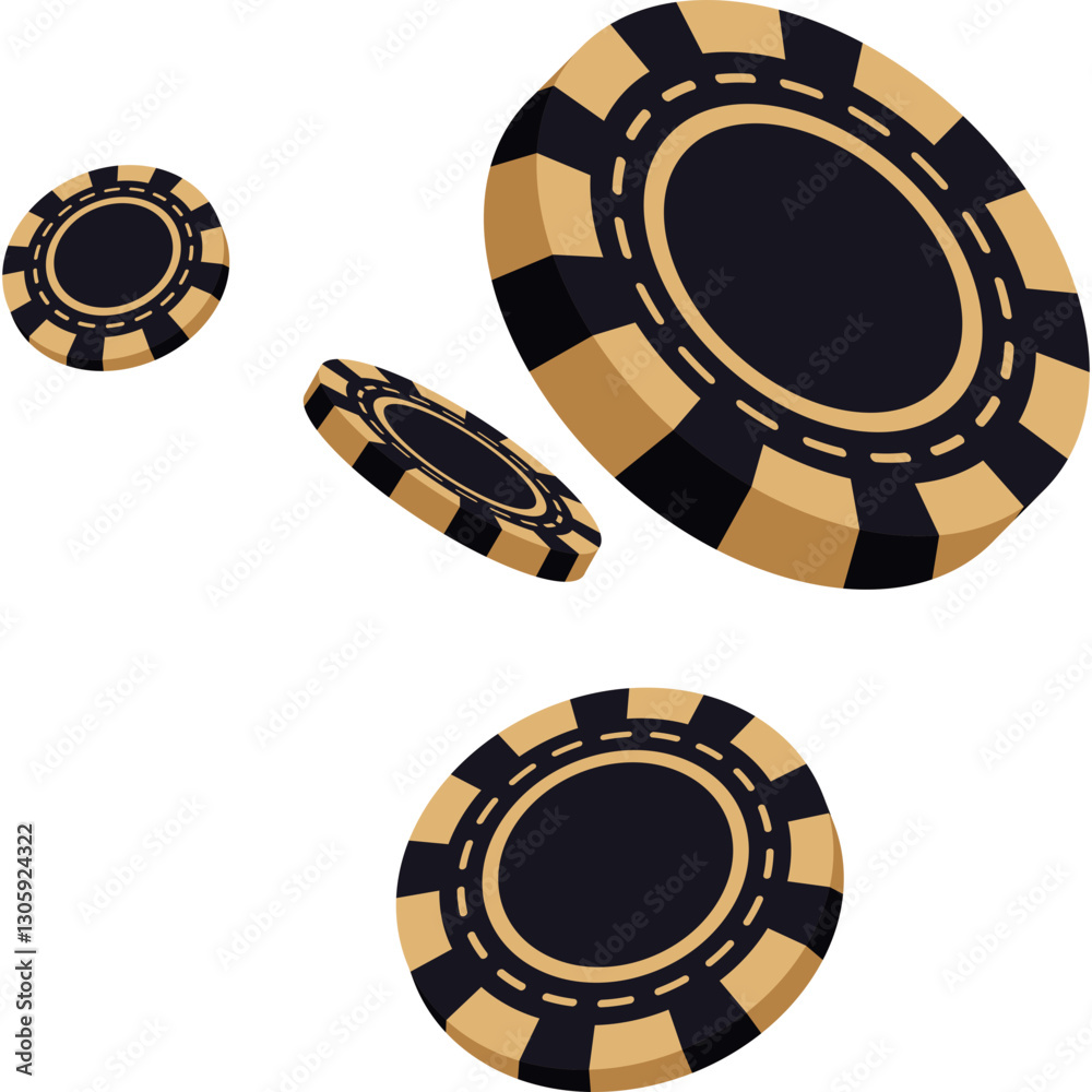 Naklejka premium Casino Chips Illustration