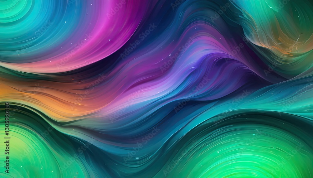 Fototapeta premium Vibrant abstract waves digital art colorful design studio close-up creativity