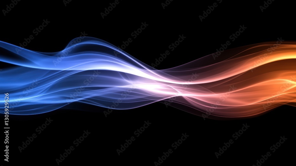 Obraz premium A vibrant wave of smoke in various colors against a dark background.