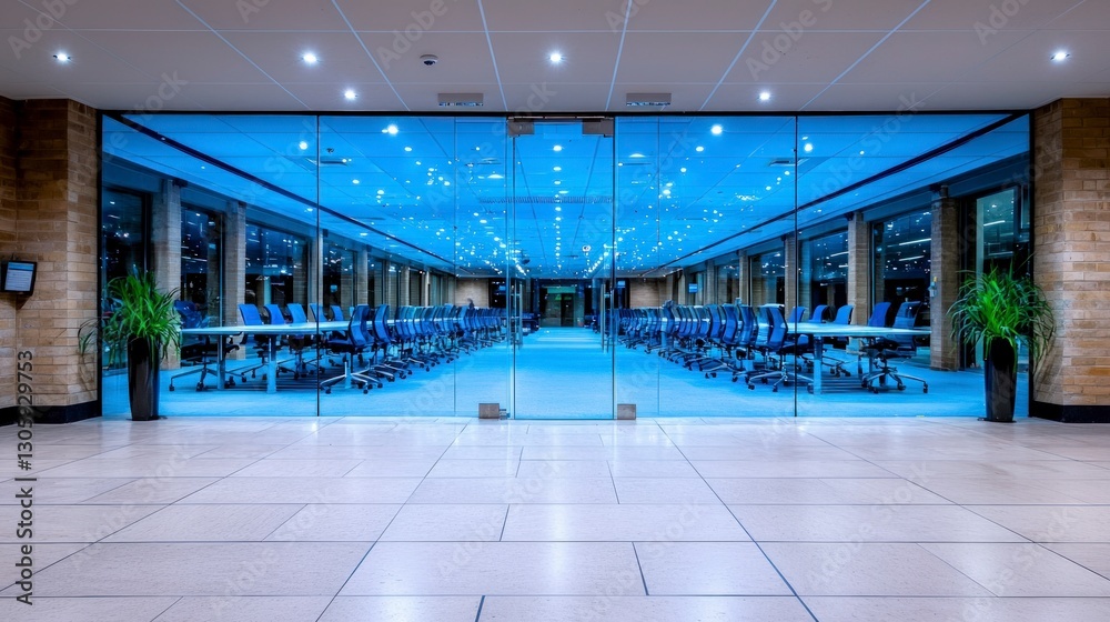 Obraz premium Modern Office Conference Room Glass Walls Meeting Room Business Interior Design