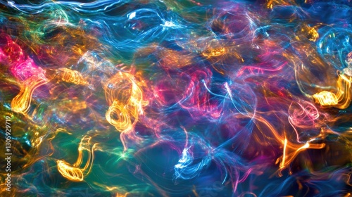 Wallpaper Mural A vibrant close-up featuring a blend of light and swirling smoke. Torontodigital.ca
