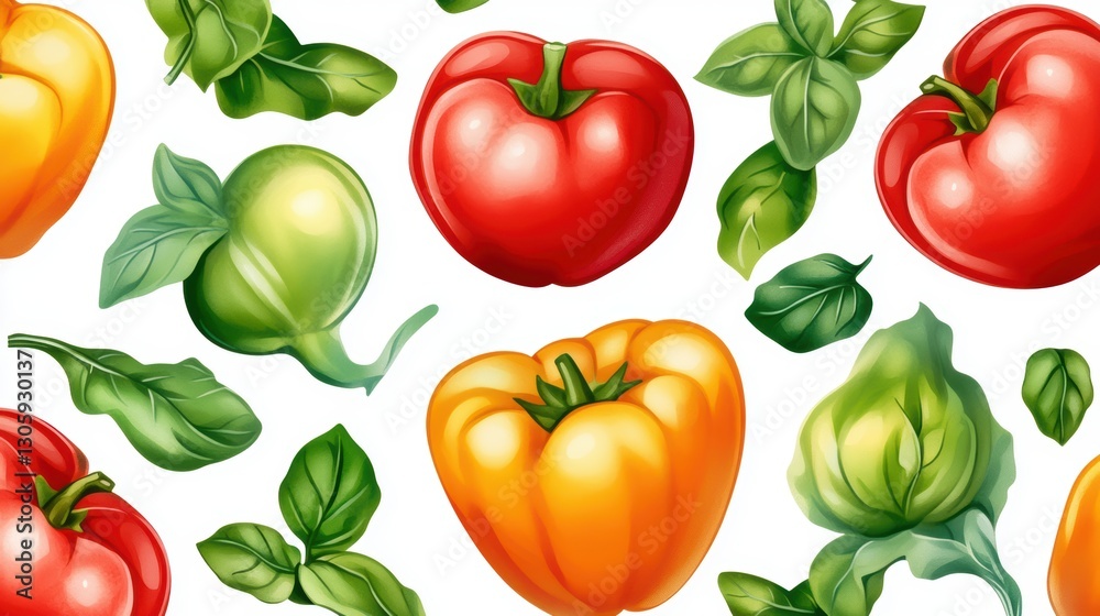 A close-up view of assorted fresh vegetables against a clean white background. A close-up view of assorted fresh vegetables against a clean white background.