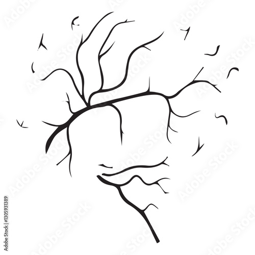 cerebral blood vessels glyph icon