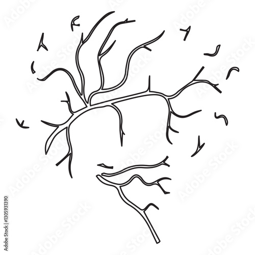 cerebral blood vessels line icon