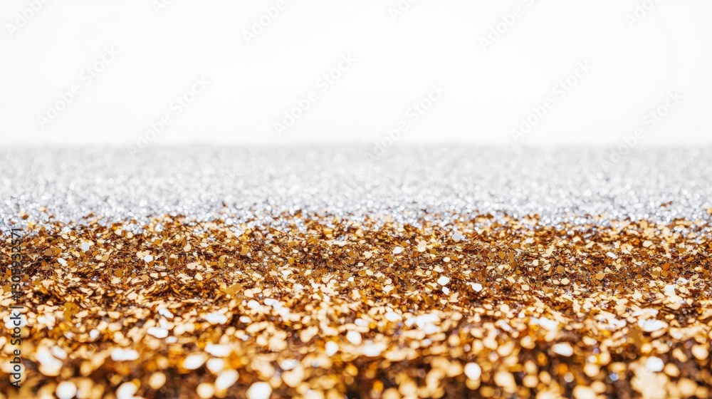 Obraz premium Sparkling Gold Silver Glitter Background Festive Texture Holiday Design