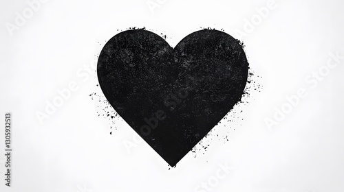 Abstract Black Grunge Heart Shape Design Element