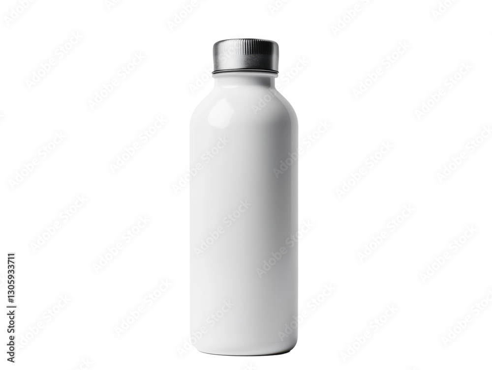 Elegant White Bottle with a Sleek Tin Finish for a Modern Look. 