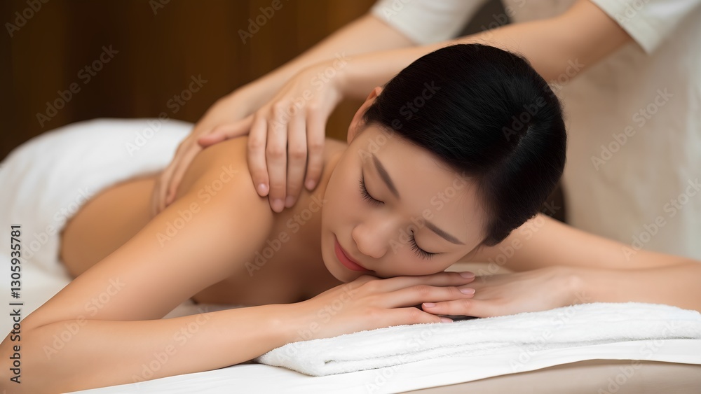 Relaxing massage therapy session spa retreat lifestyle content calm environment close-up view wellness concept Relaxing massage therapy session spa retreat lifestyle content calm environment close-up view wellness concept