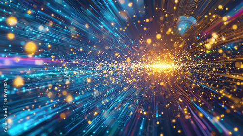 Wallpaper Mural High speed digital particle burst with vibrant colors and glowing lights Torontodigital.ca