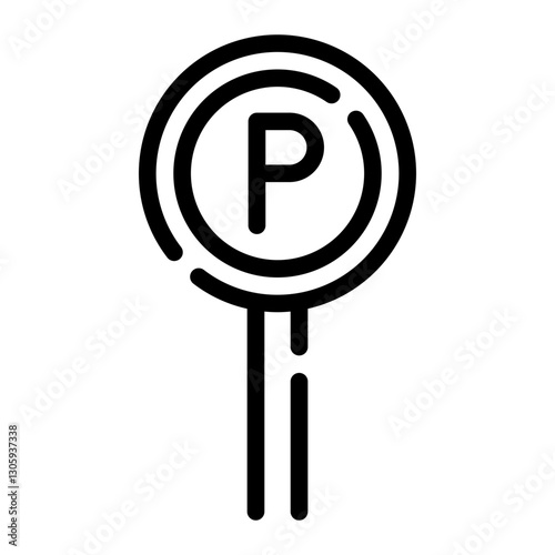 parking sign line icon