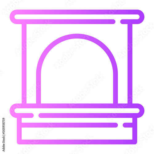 ticket office gradient icon