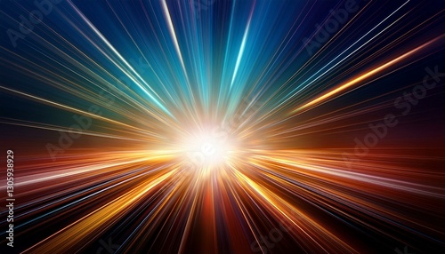 magic sunburst with glowing light . Colorful rays of light abstract background